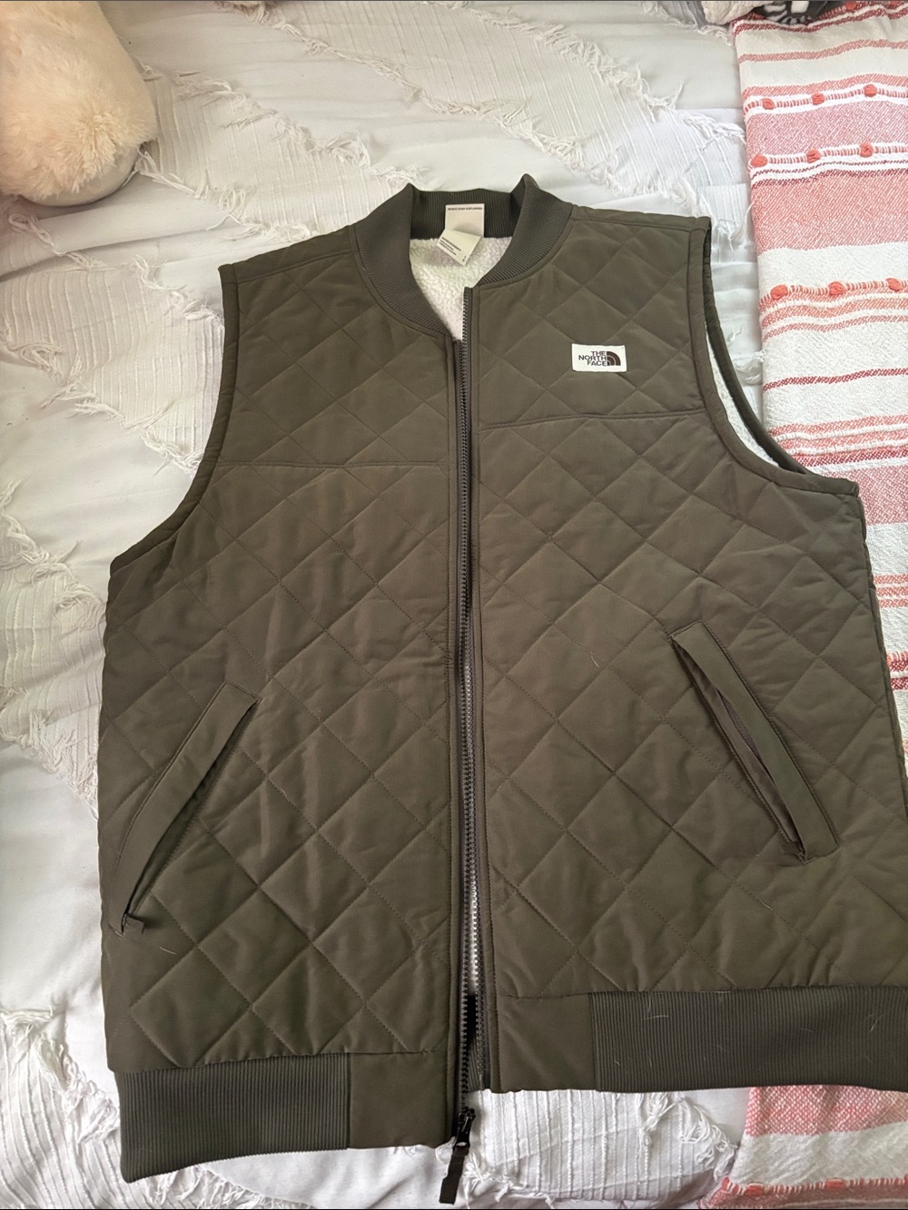 The North Face Quilted Vest in Olive Green